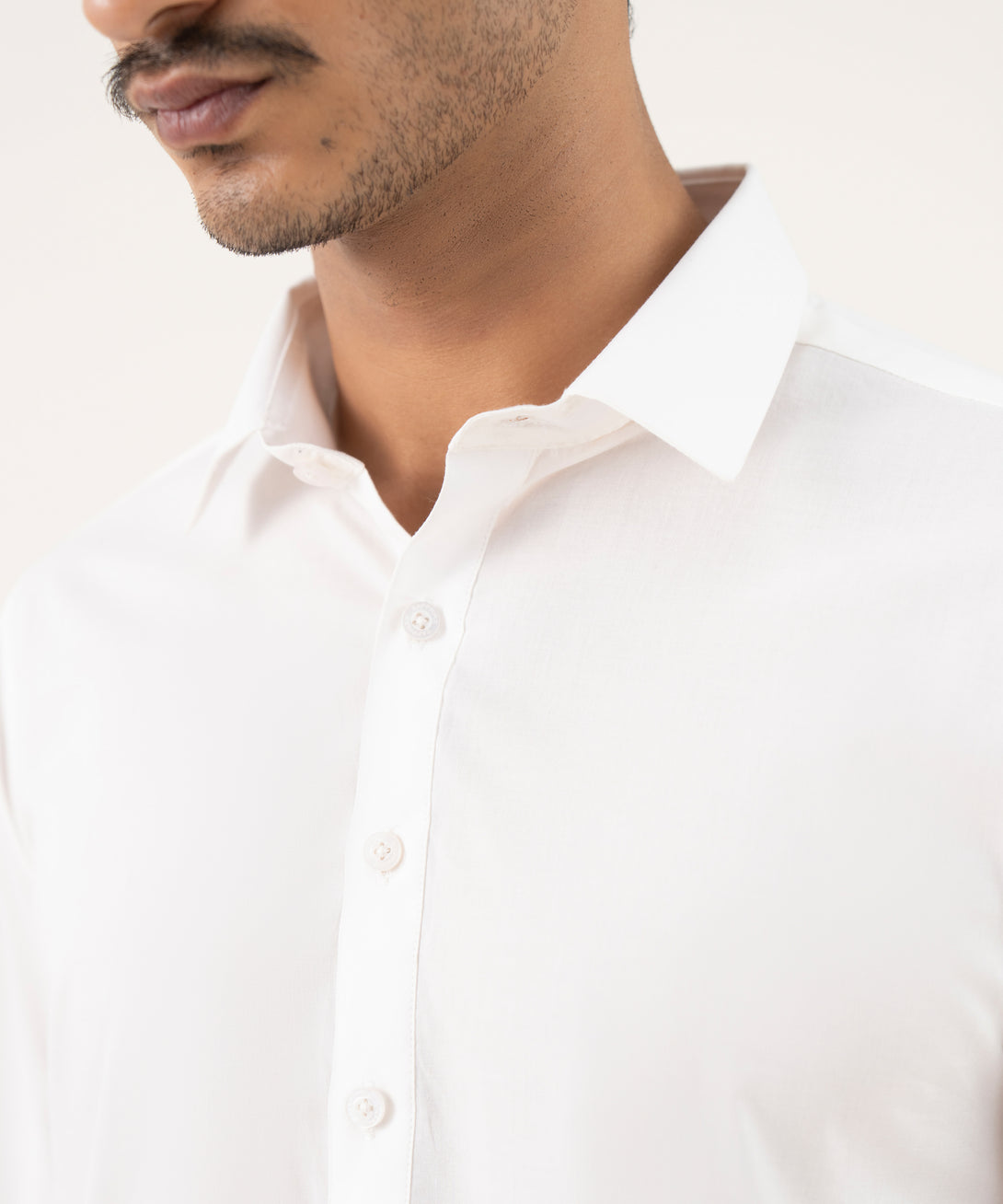 Men's 100% Cotton Plain Off-White Kurta Shalwar