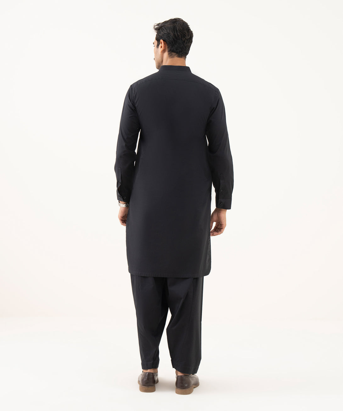 Men's 100% Cotton Plain Black Kurta Shalwar