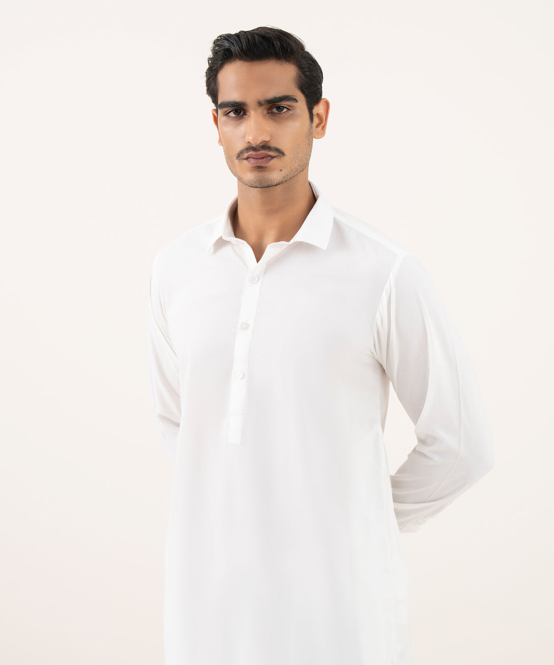 Men's Falak Plain Off-White Kurta Shalwar