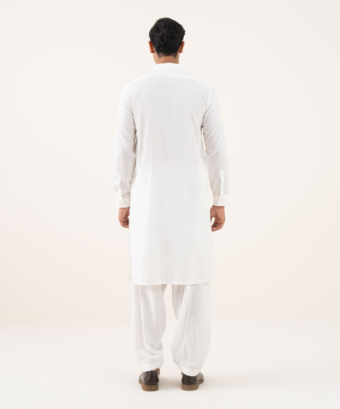 Men's Falak Plain Off-White Kurta Shalwar
