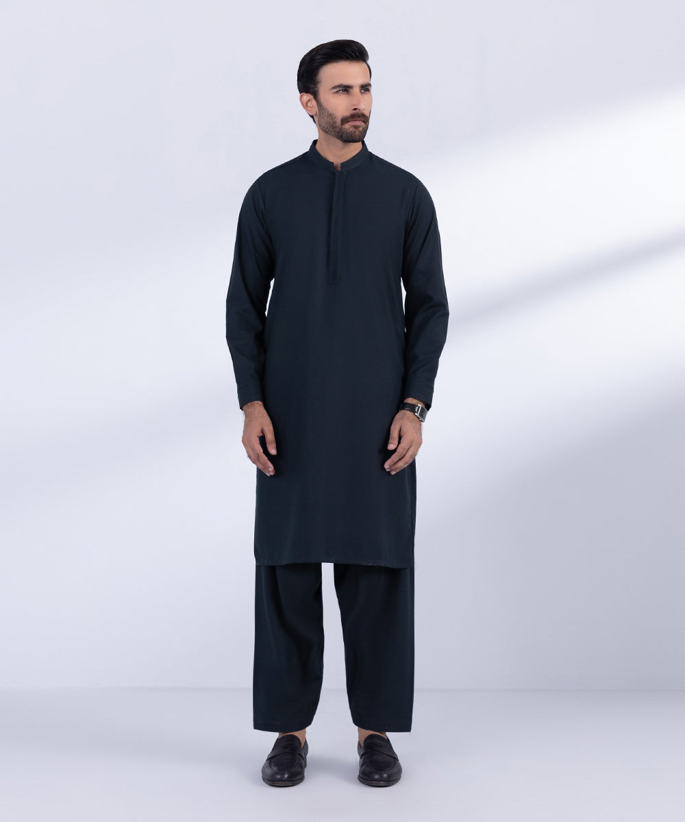 Men's Stitched Navy Wash & Wear Kurta Shalwar