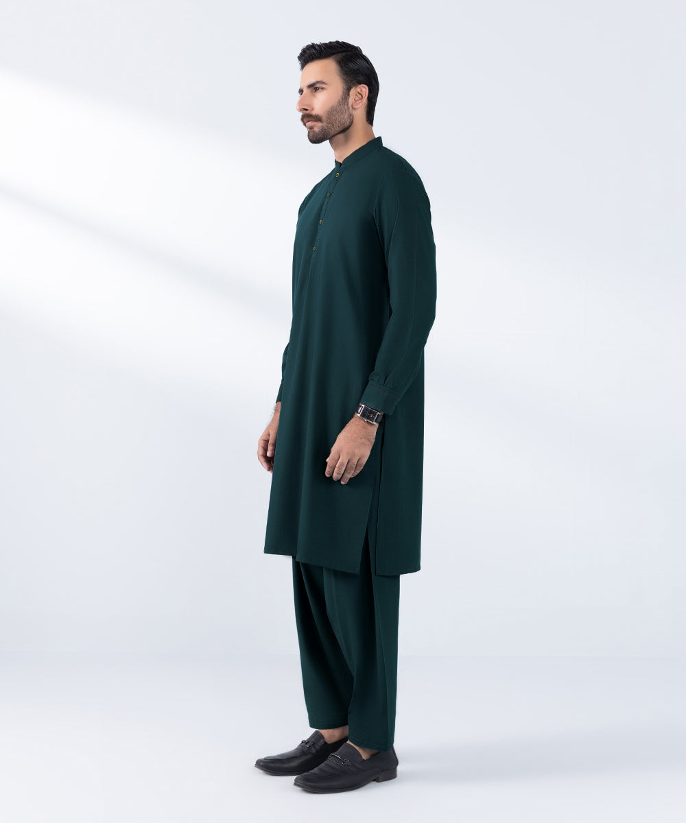 Men's Stitched Teal Wash & Wear Kurta Shalwar