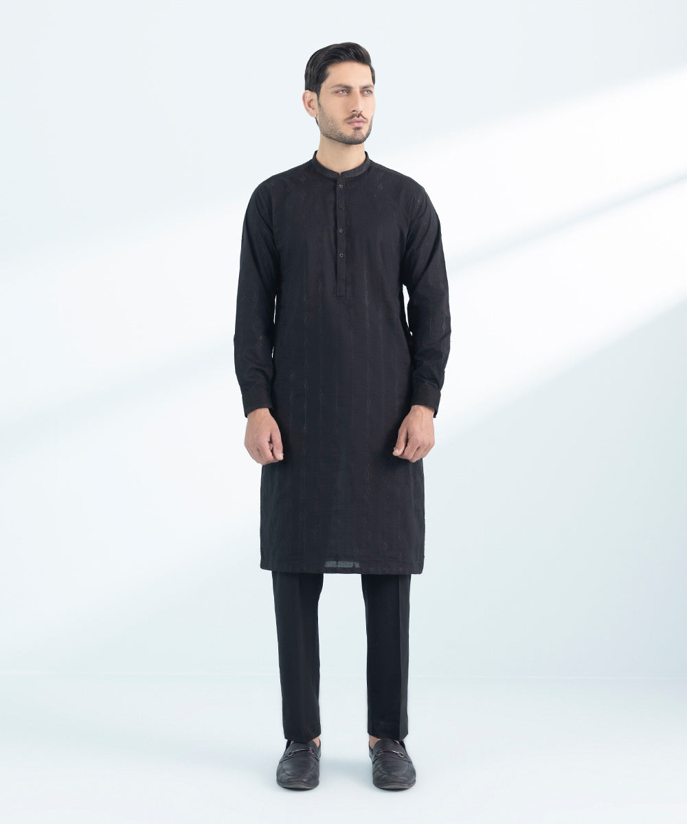 Schiffli Embroidered Cotton Suit