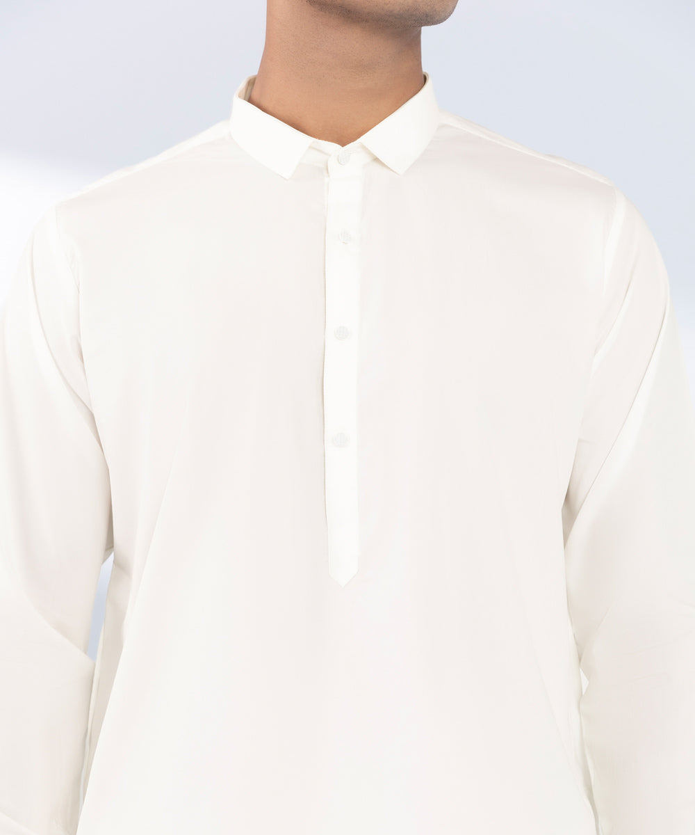 Men's Stitched Plain White 2 PC Suit 