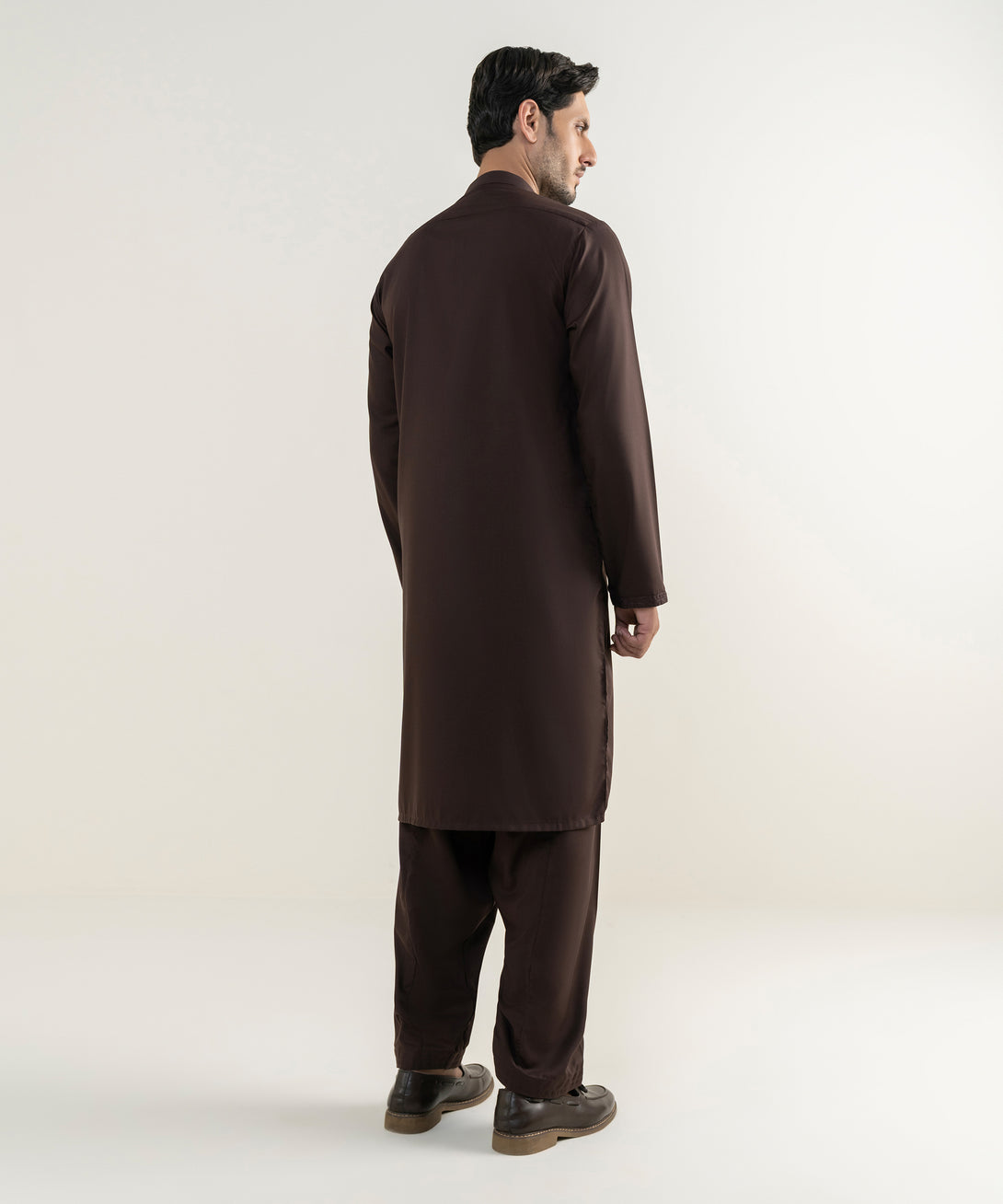 Men's Viscose Embroidered Maroon Kurta Shalwar