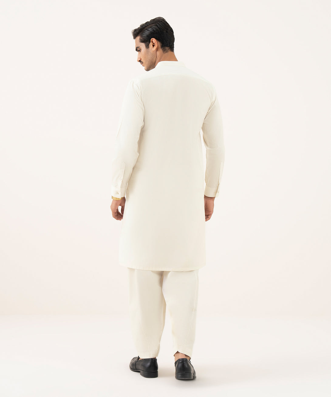 Men's Falak Embroidered Light Khaki Kurta Shalwar