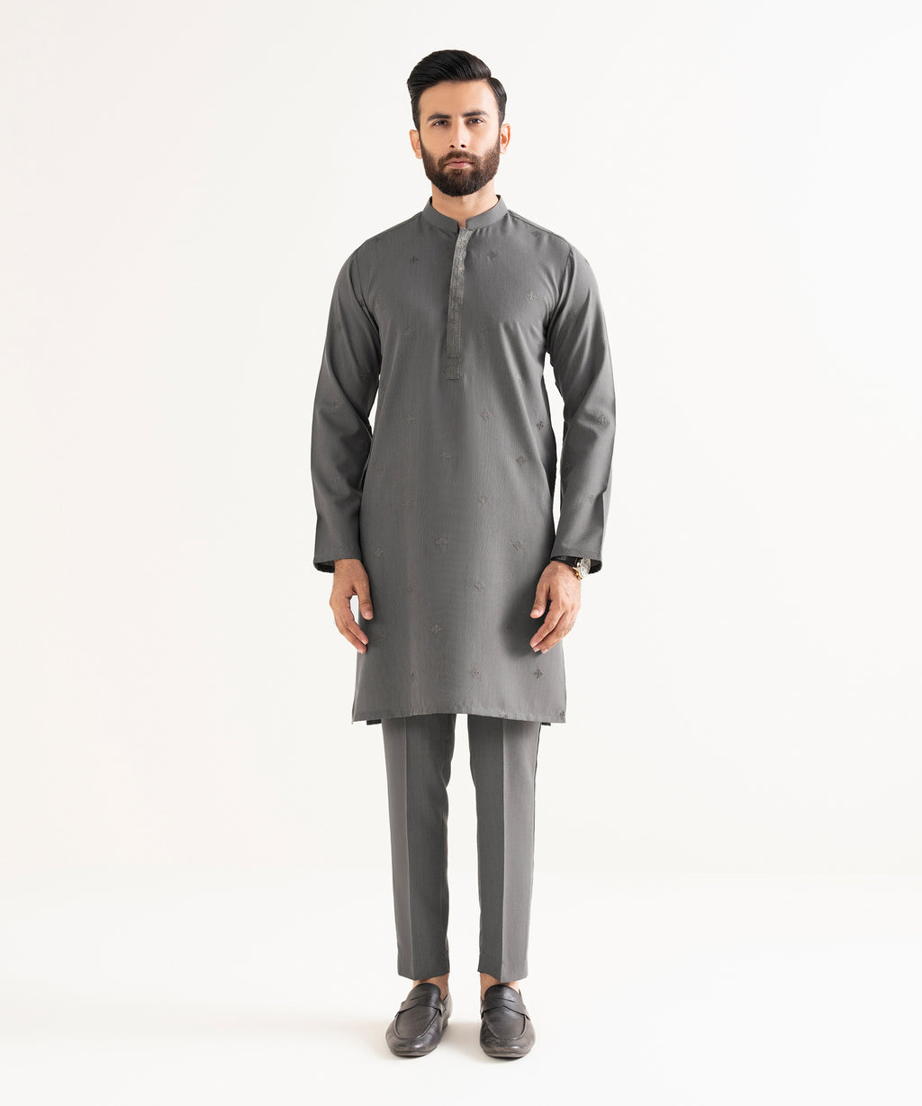 Embroidered Wash & Wear Suit