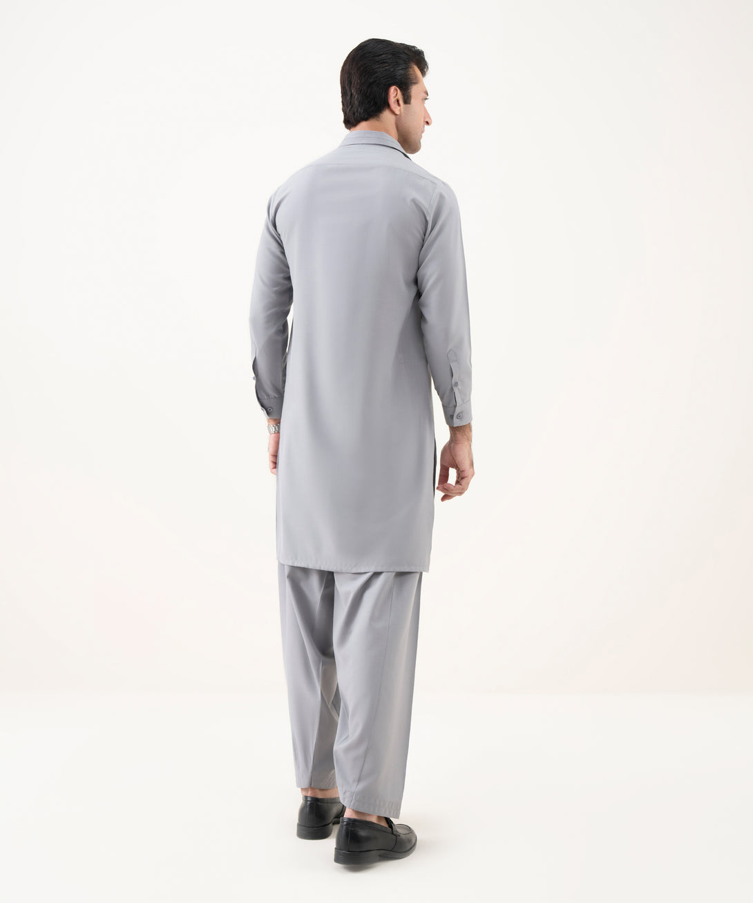 Men's Viscose Plain Grey Kameez Shalwar 