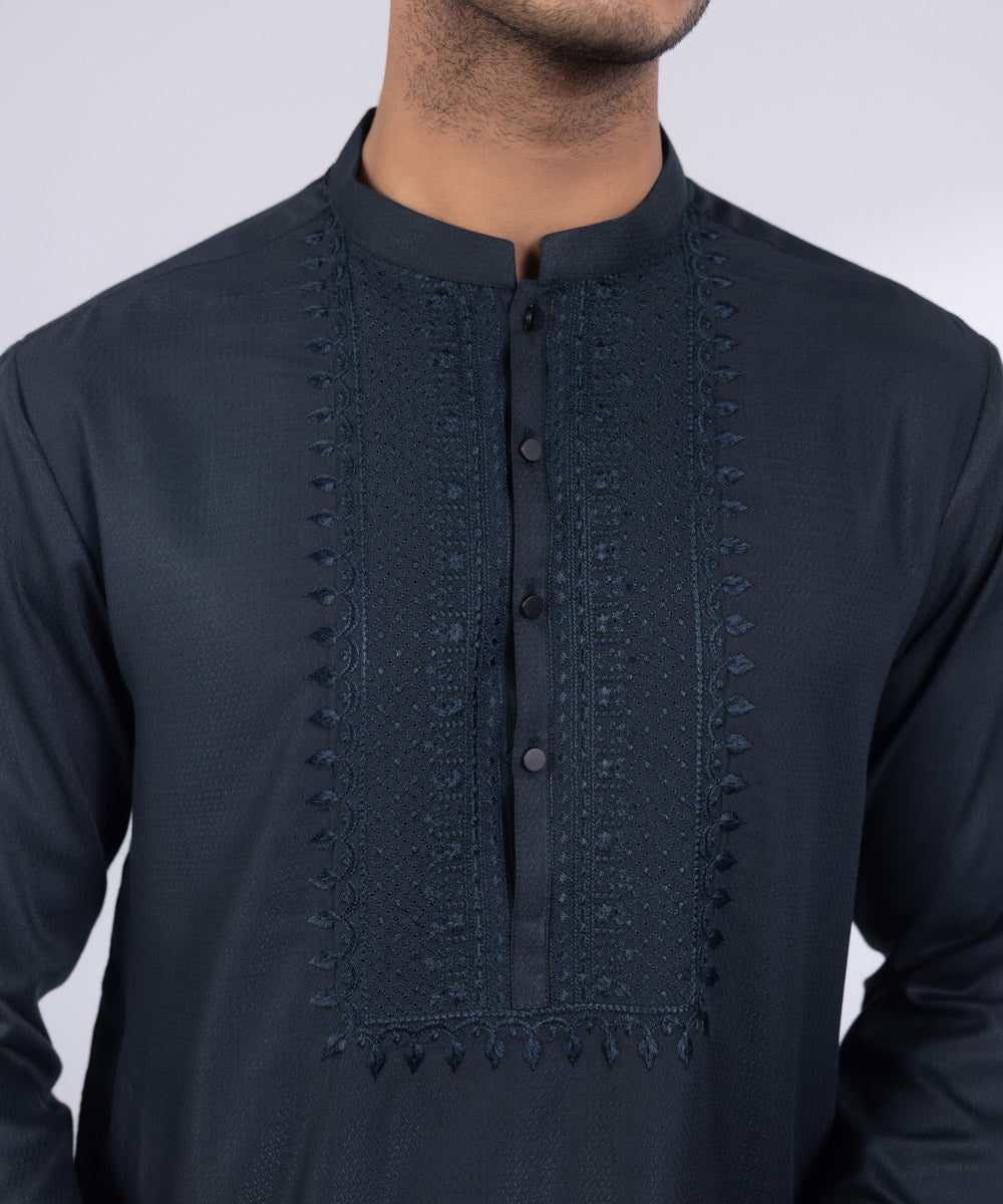 Men's Stitched Indigo Cotton Kurta