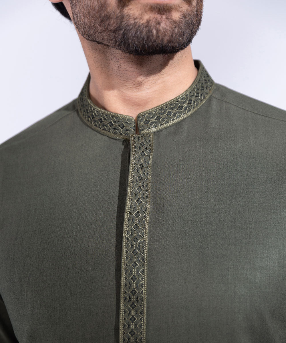 Men's Stitched Grey Premium Wash & Wear Kurta