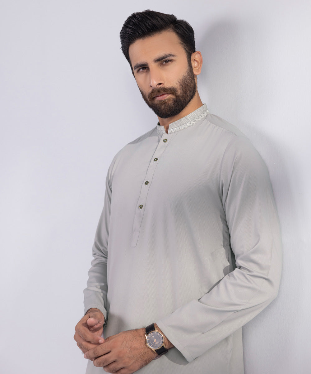 Embroidered Dobby Kurta