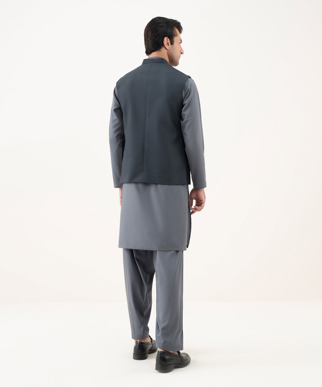 Men's Viscose Plain Charcoal Waist Coat