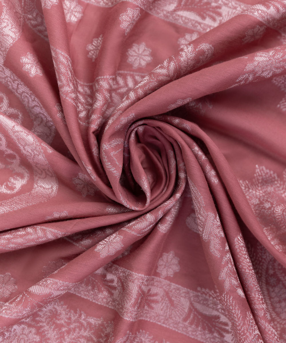 Extra Weft Jacquard Pink Dyed Dupatta