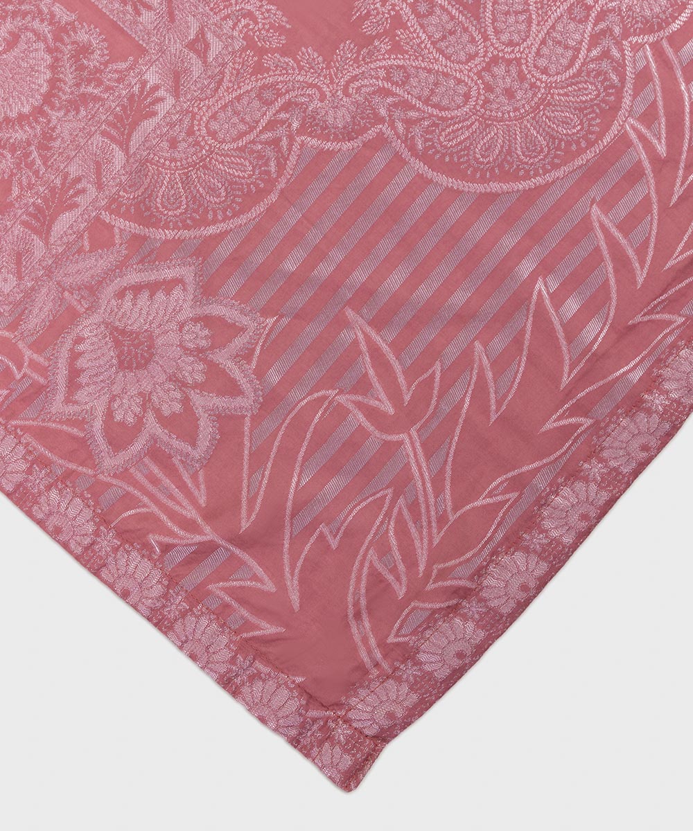 Extra Weft Jacquard Pink Dyed Dupatta