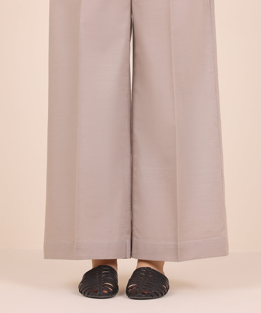 Women's Pret Solid Fawn Brown Khaddar Culotte Trousers