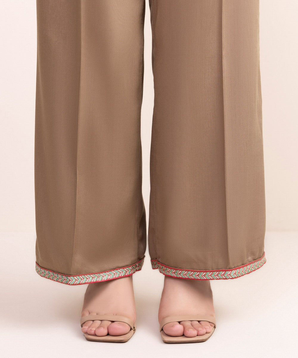 Women's Pret Bedford Brown Embroidered Culottes