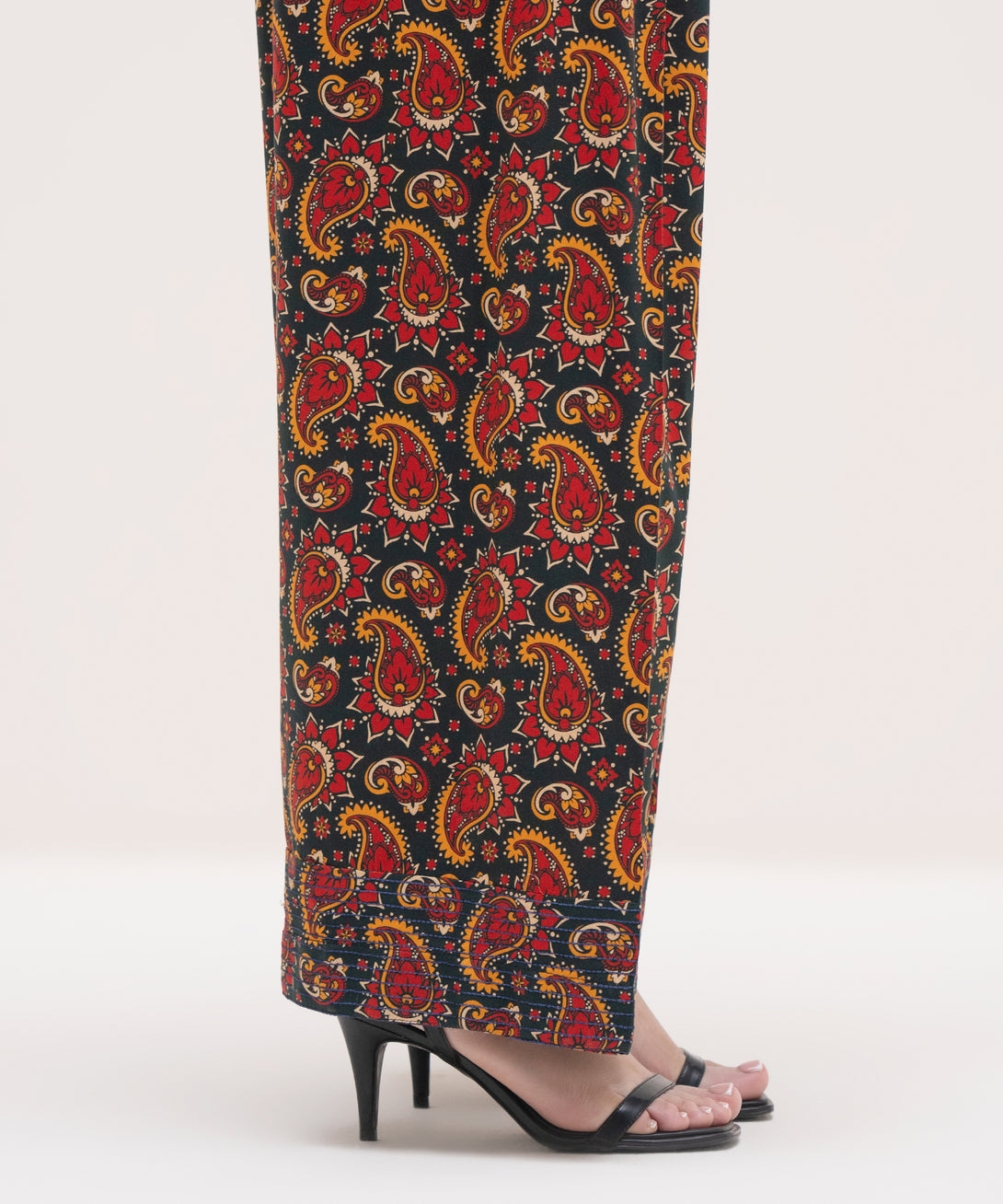 Women's RTW Cotton Viscose Black Printed Shalwar