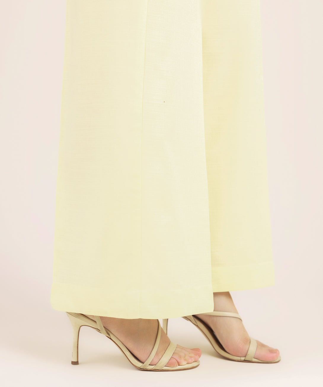 Women's RTW Cotton Viscose Solid Yellow Culottes