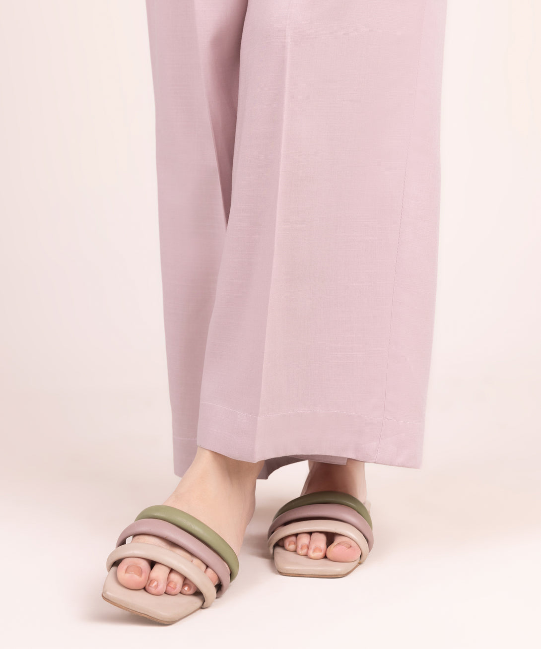 Women's RTW Cotton Viscose Solid Pink Culottes