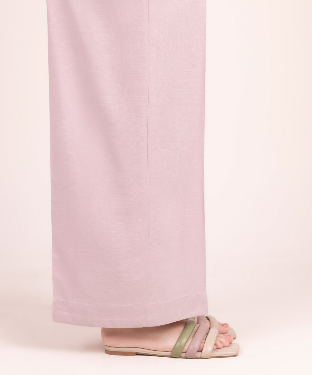Women's RTW Cotton Viscose Solid Pink Culottes