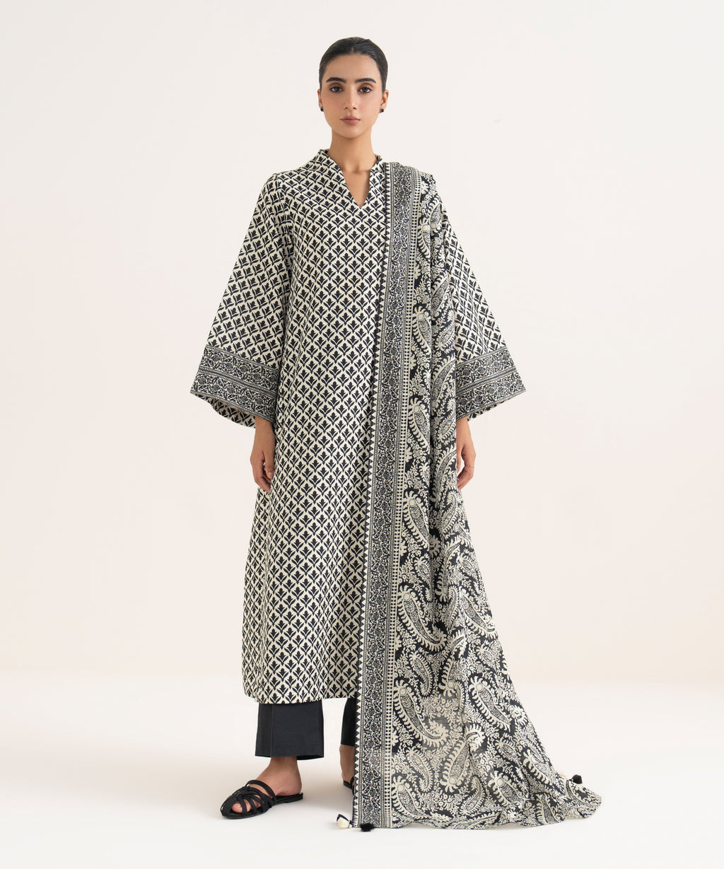 Women's Unstitched Lawn Printed Multi Three Piece Suit