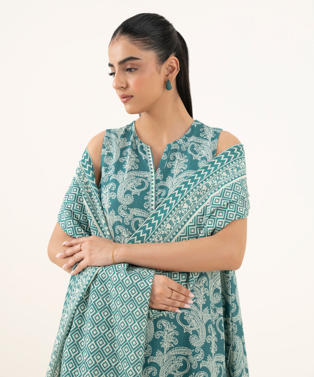Women's Unstitched Lawn Printed Multi Three Piece Suit