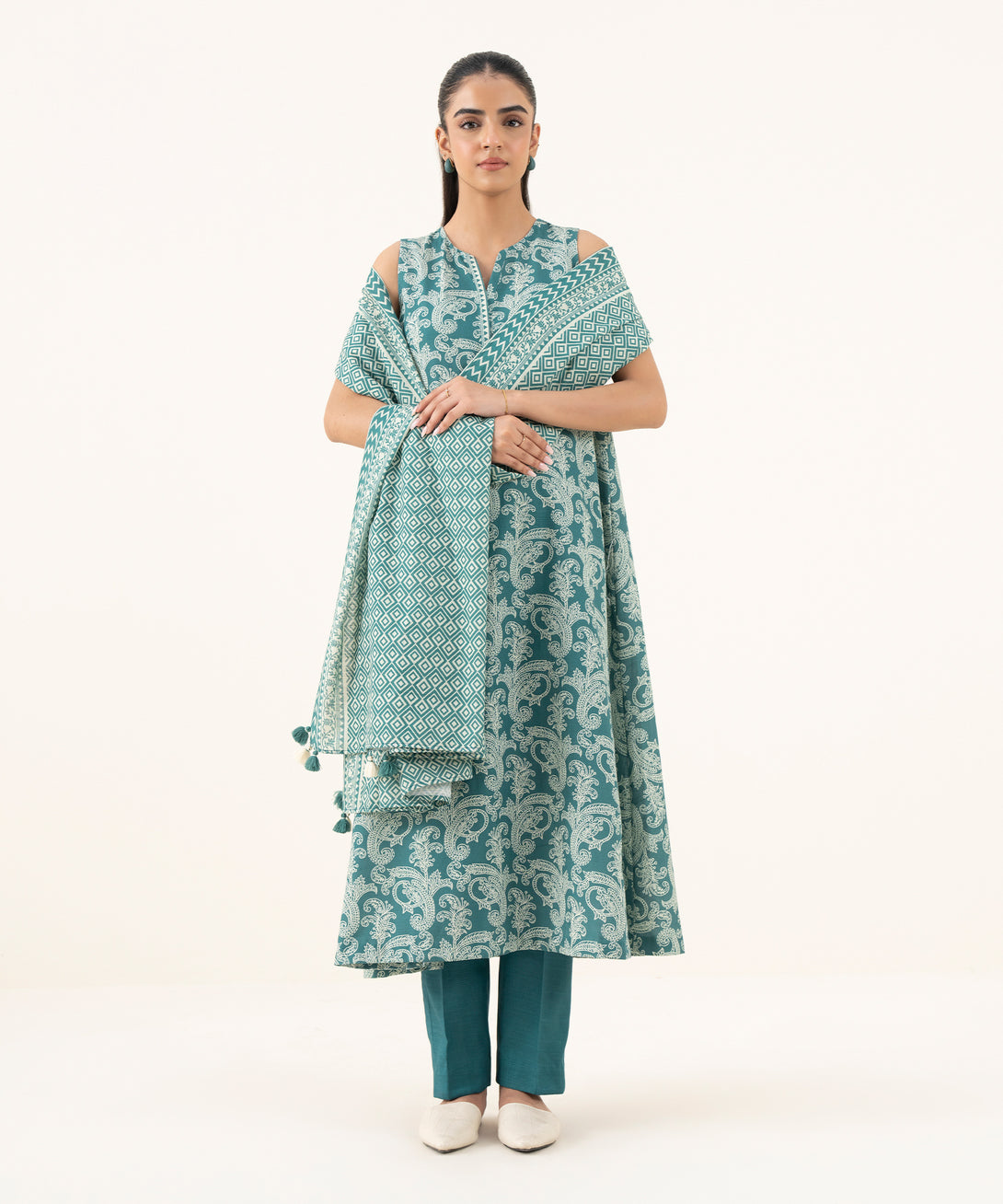 Women's Unstitched Lawn Printed Multi Three Piece Suit