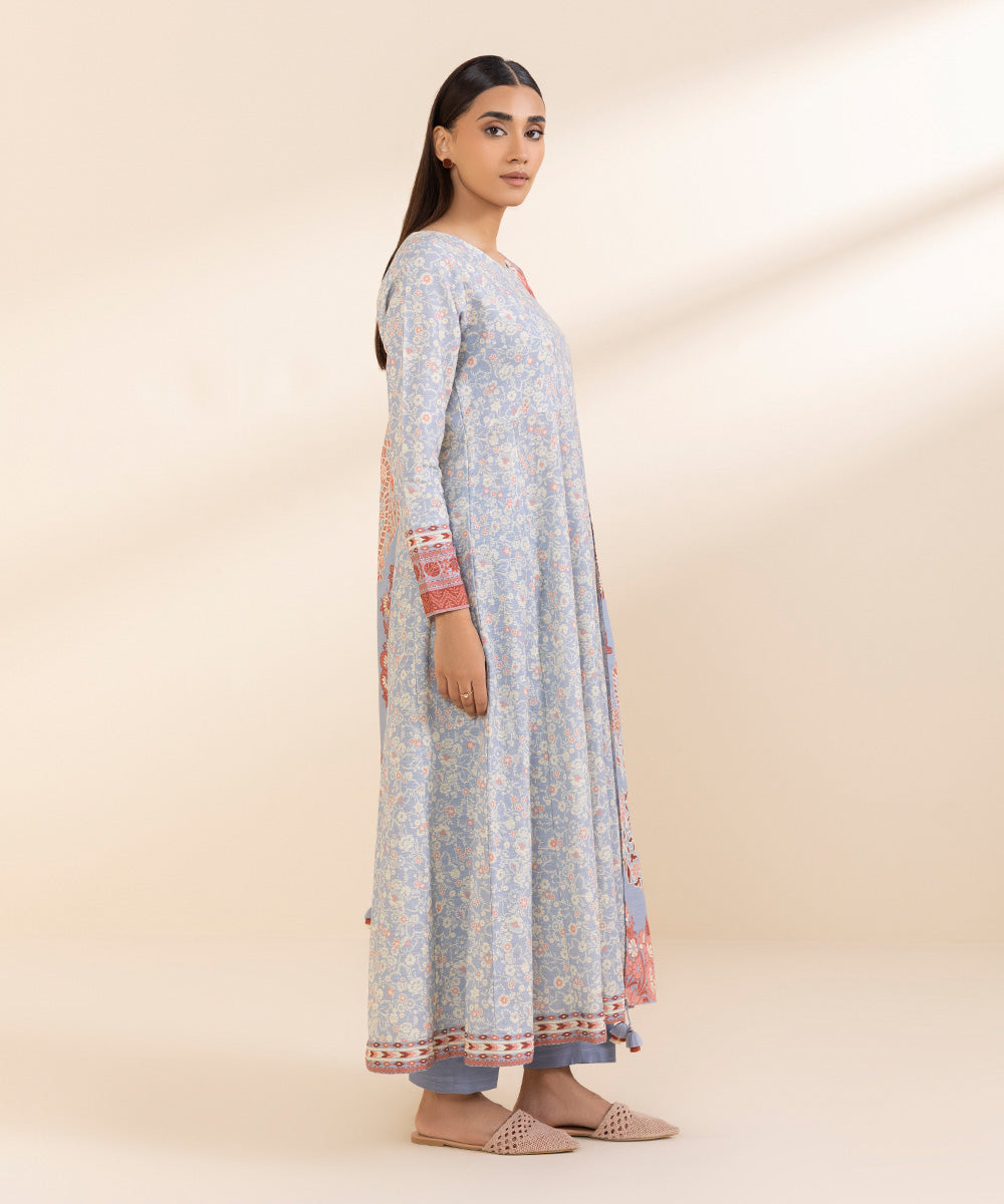 Women's Unstitched Printed Light Khaddar Three Piece Suit