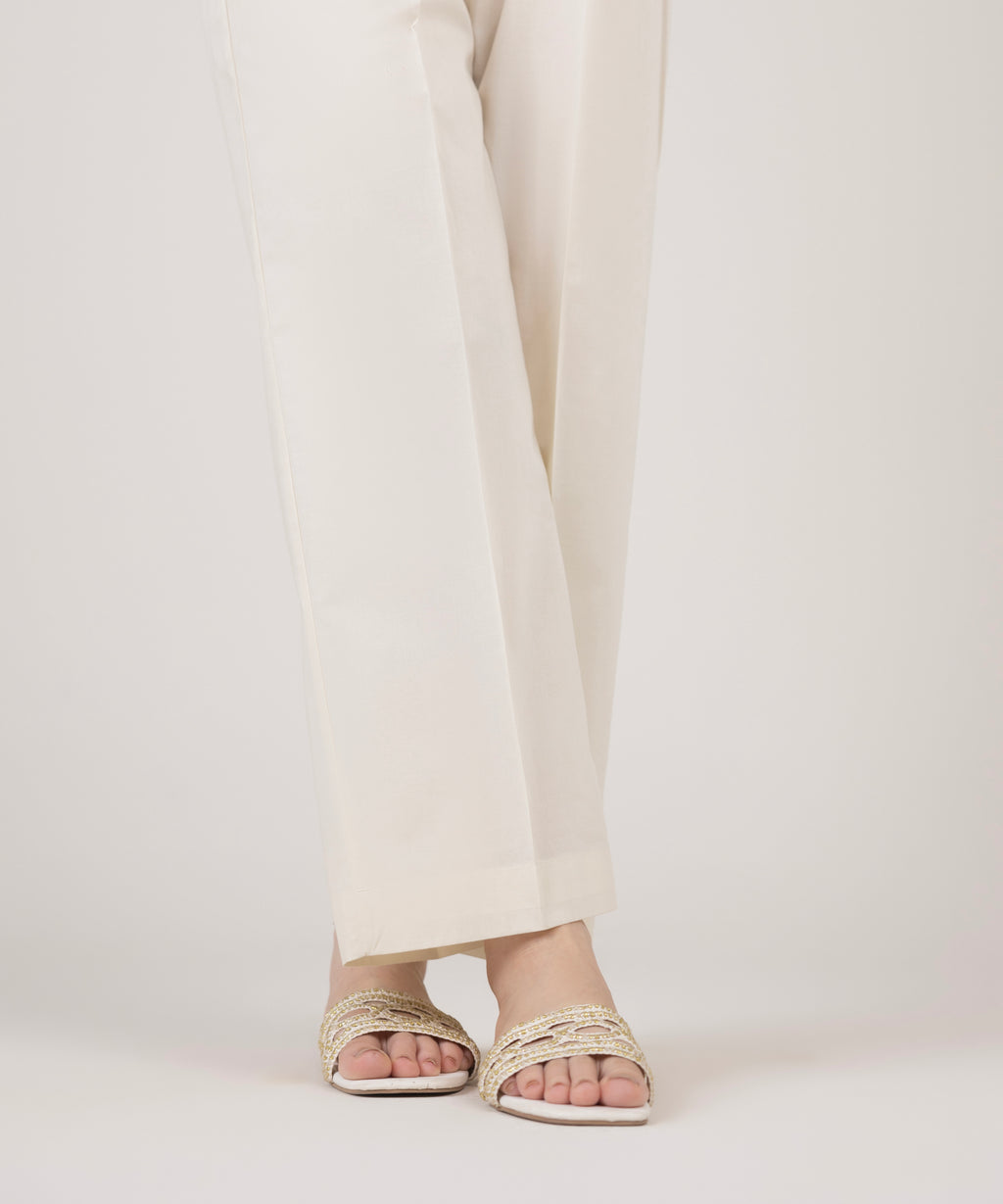 Solid Cambric Straight Pants