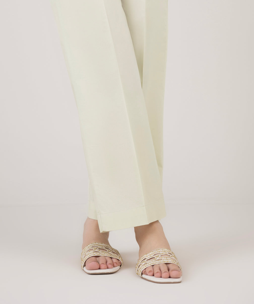 Solid Cambric Straight Pants