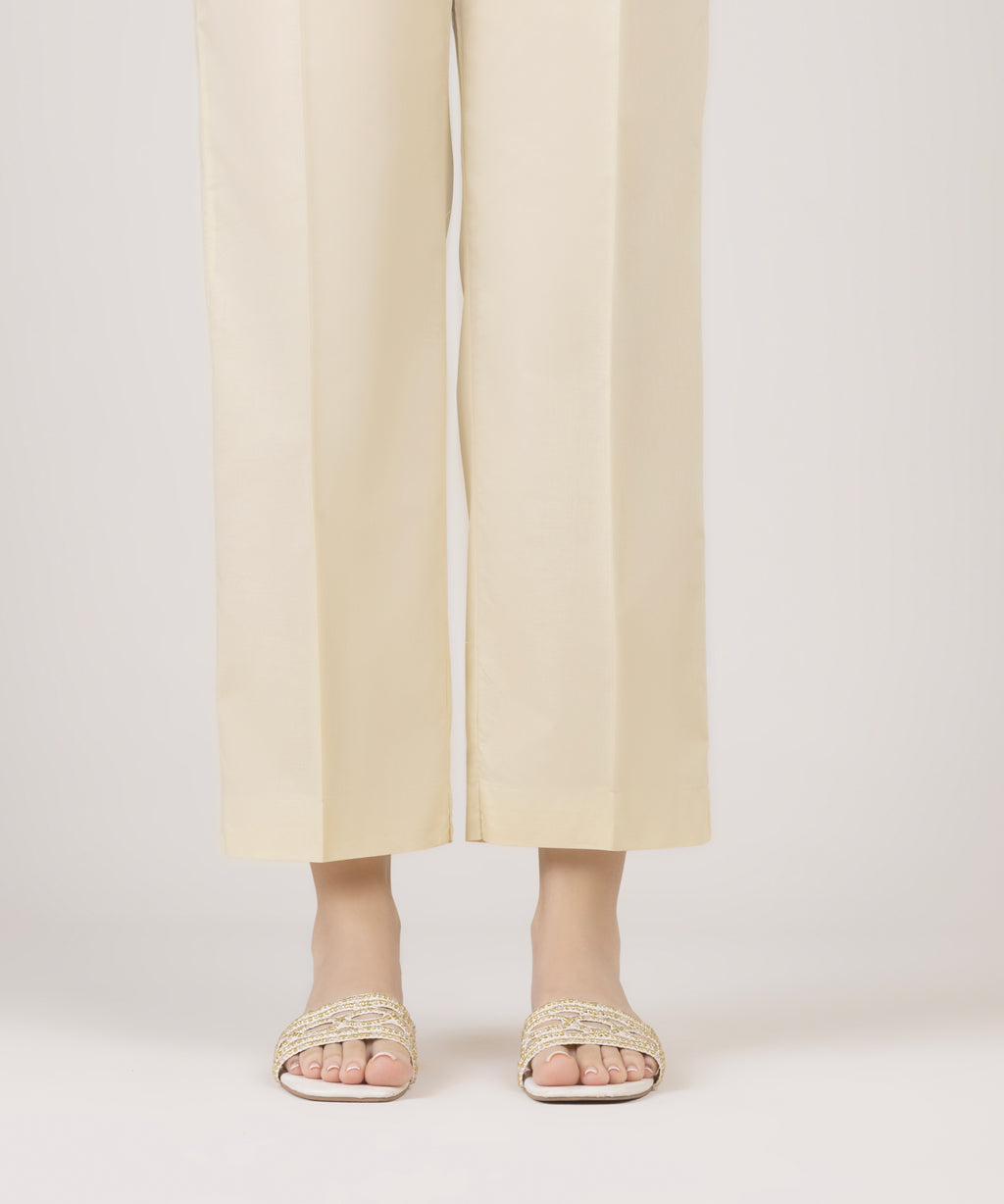 Solid Cambric Straight Pants
