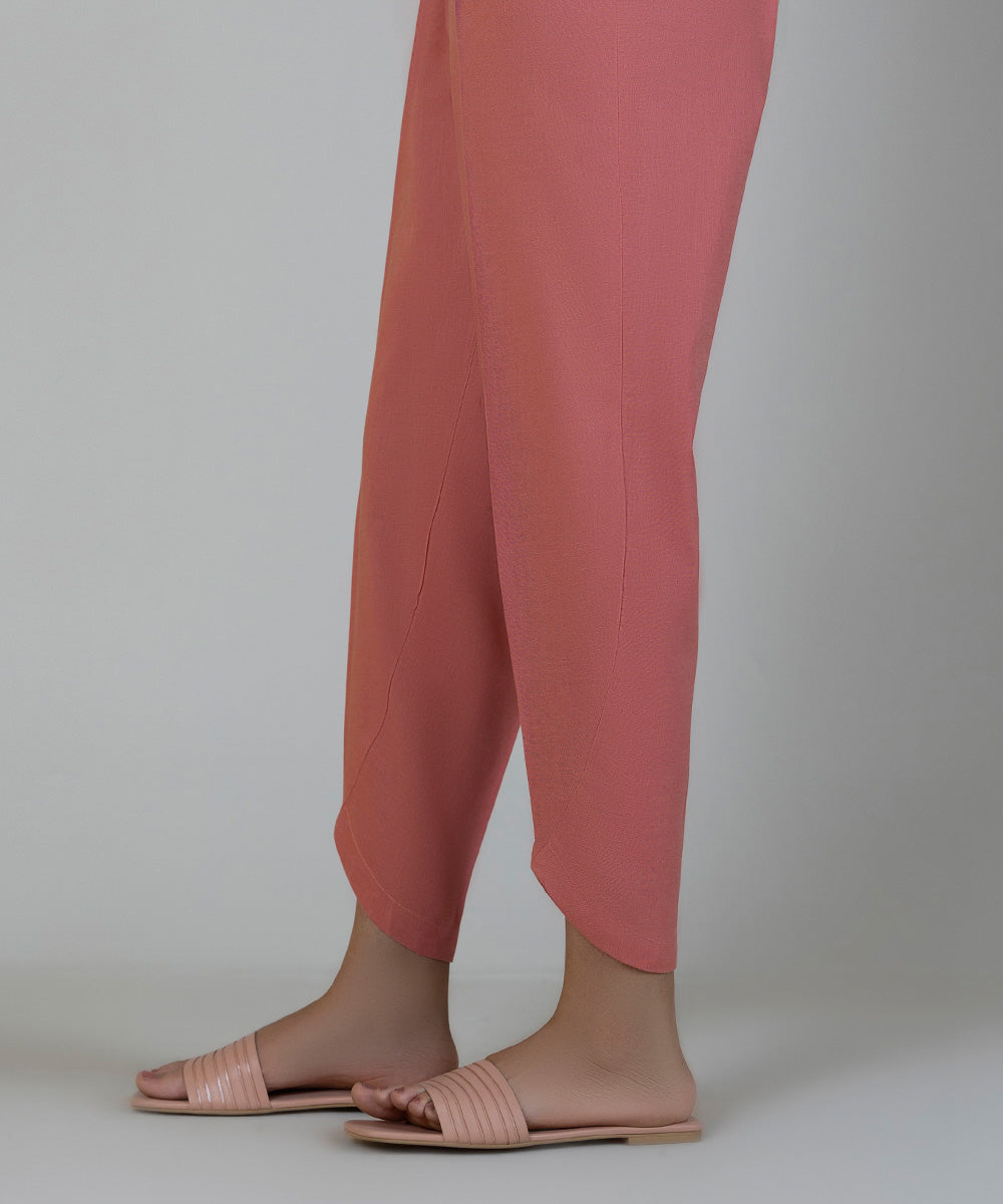 Women's Pret Cotton Linen Pink Dyed Shalwar