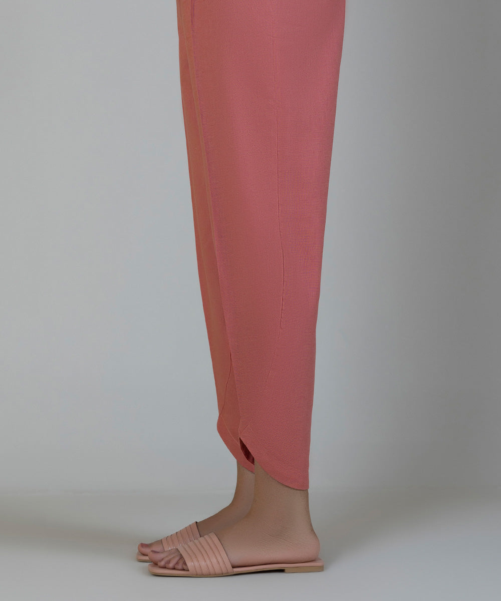 Women's Pret Cotton Linen Pink Dyed Shalwar