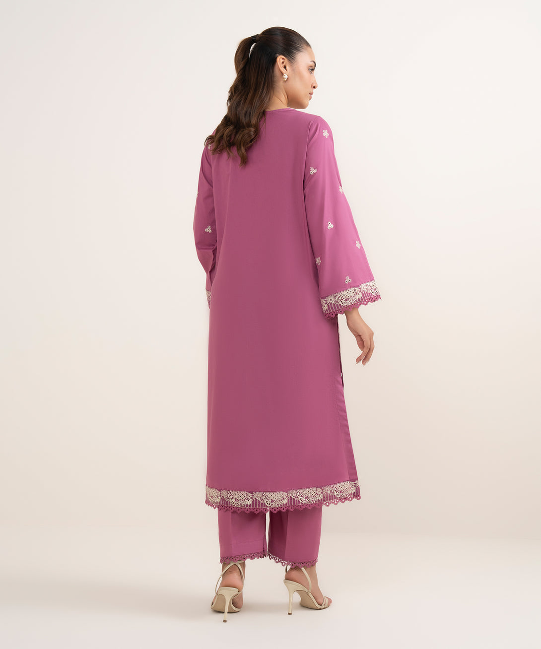 Women's RTW Cambric Pink Dyed Aline Shirt