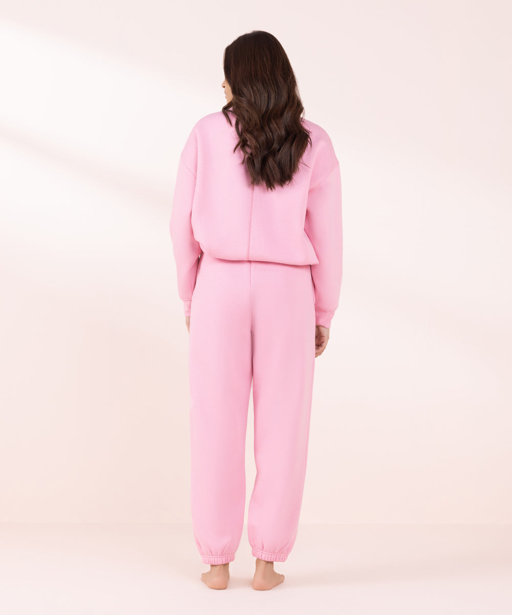 Women's Sleepwear Pink Loose-Fit Jogging Trousers