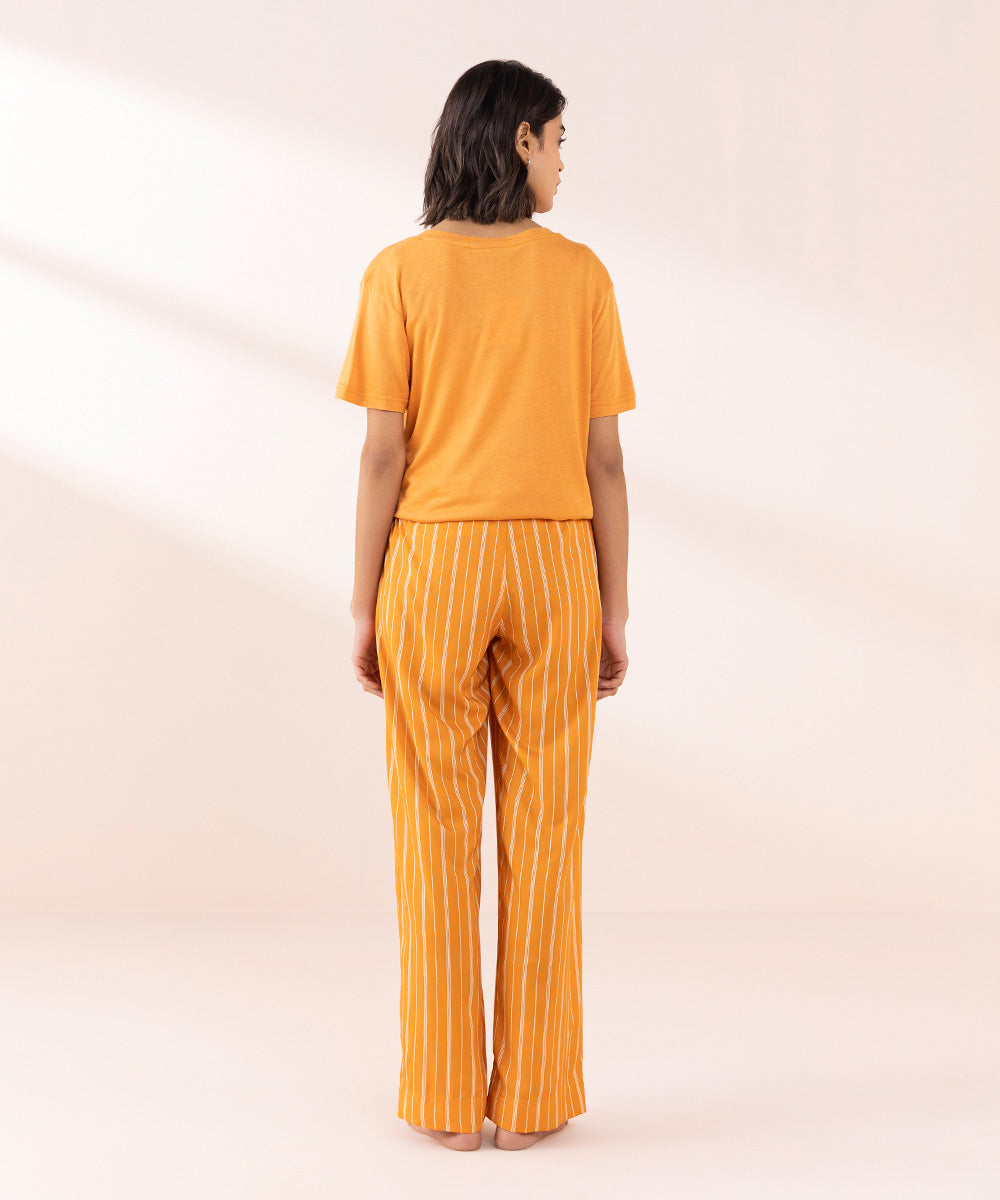 Women's Sleepwear Orange   Printed Viscose Trousers