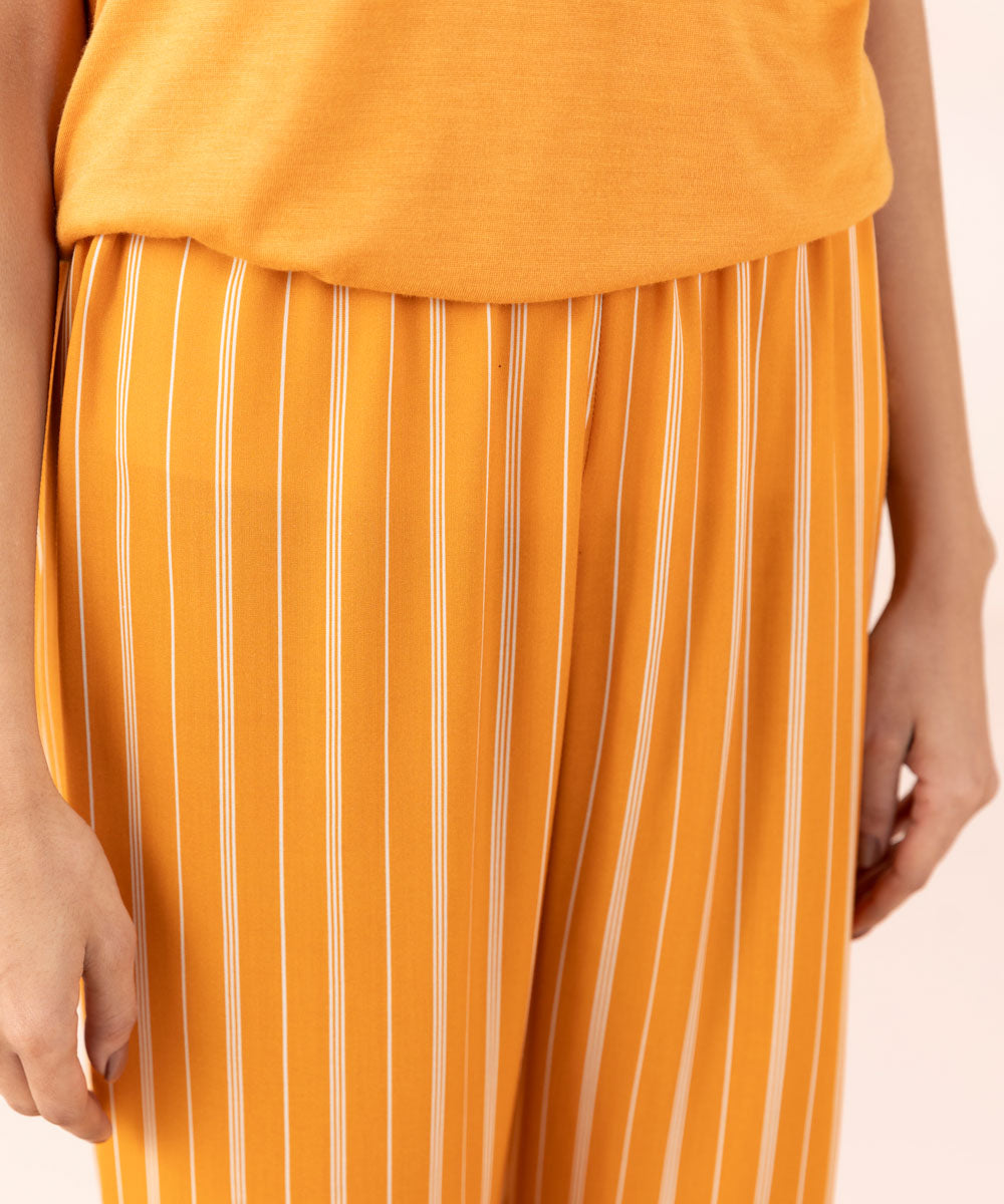 Women's Sleepwear Orange   Printed Viscose Trousers