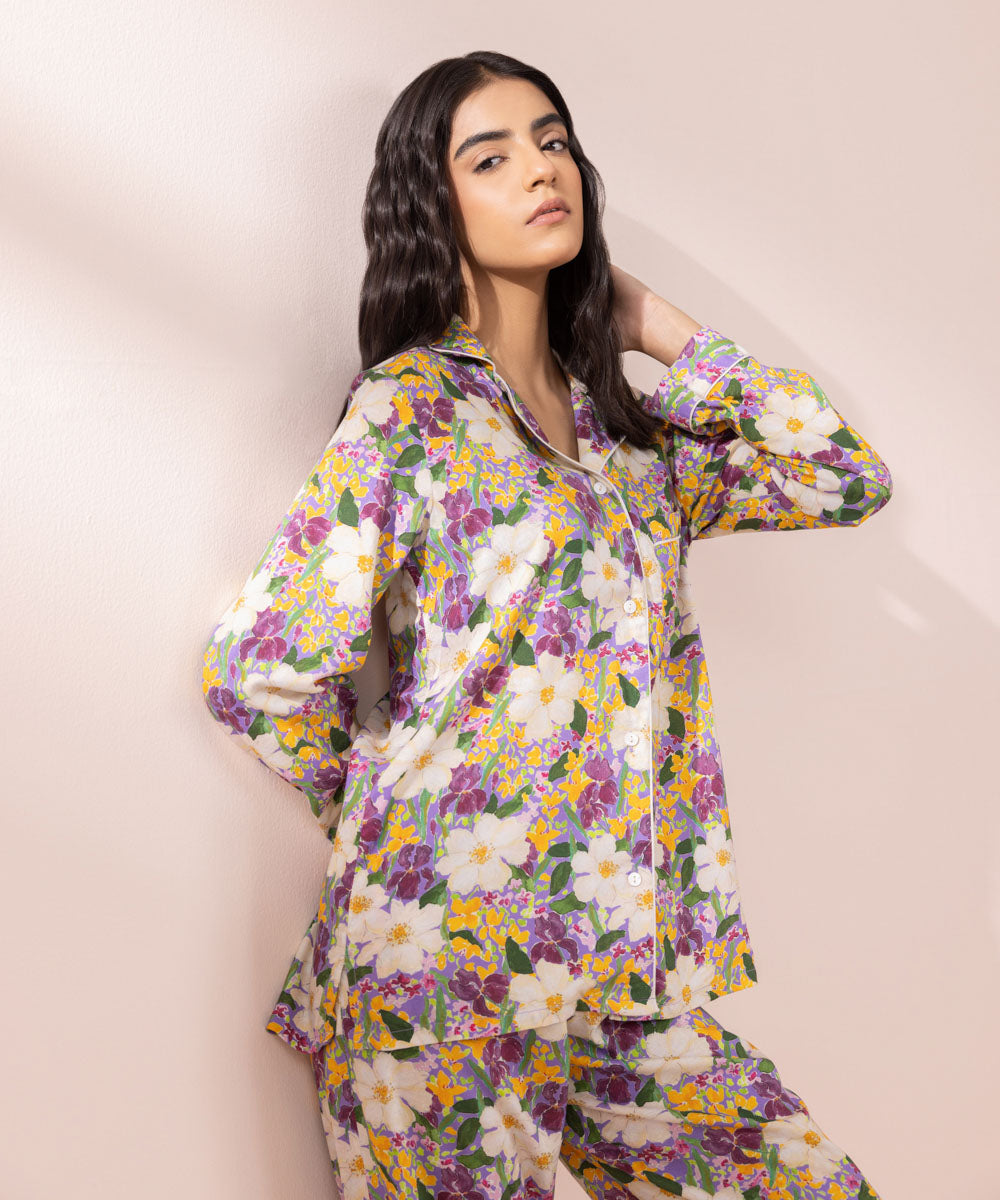 Women's Sleepwear Printed Viscose Pj Set