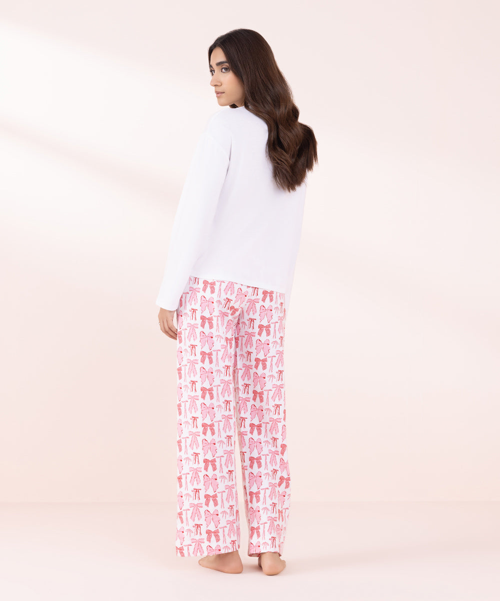 Women's Sleepwear Pink Printed Pj Set