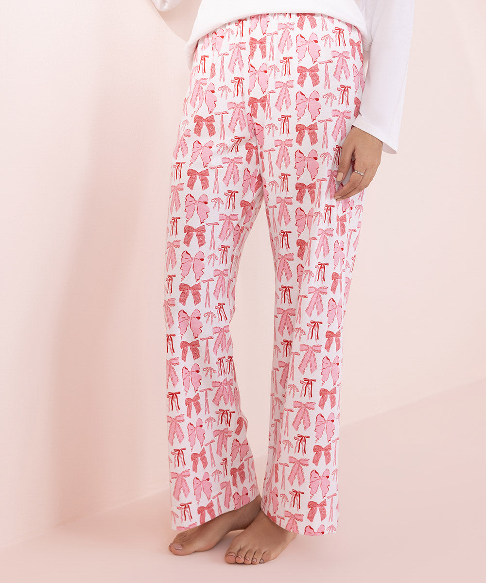 Women's Sleepwear Pink Printed Pj Set