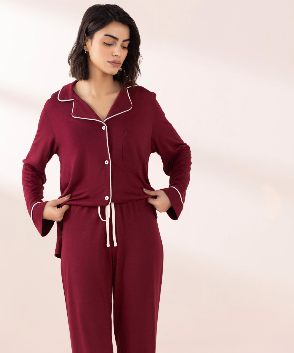 Women's Sleepwear Red Red Jersey Pj Set