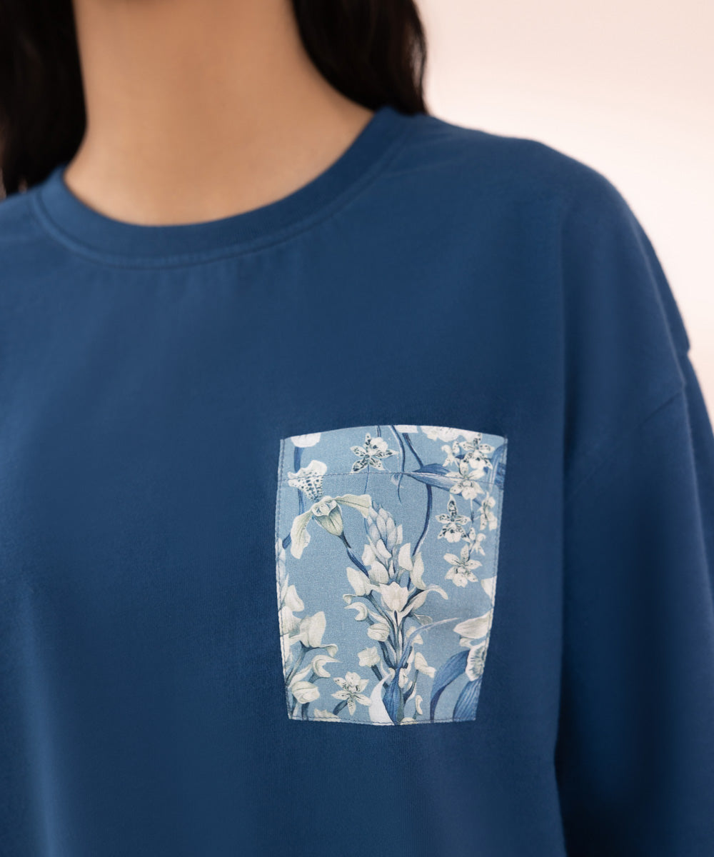 Women's Sleepwear T-Shirt With Printed Pocket