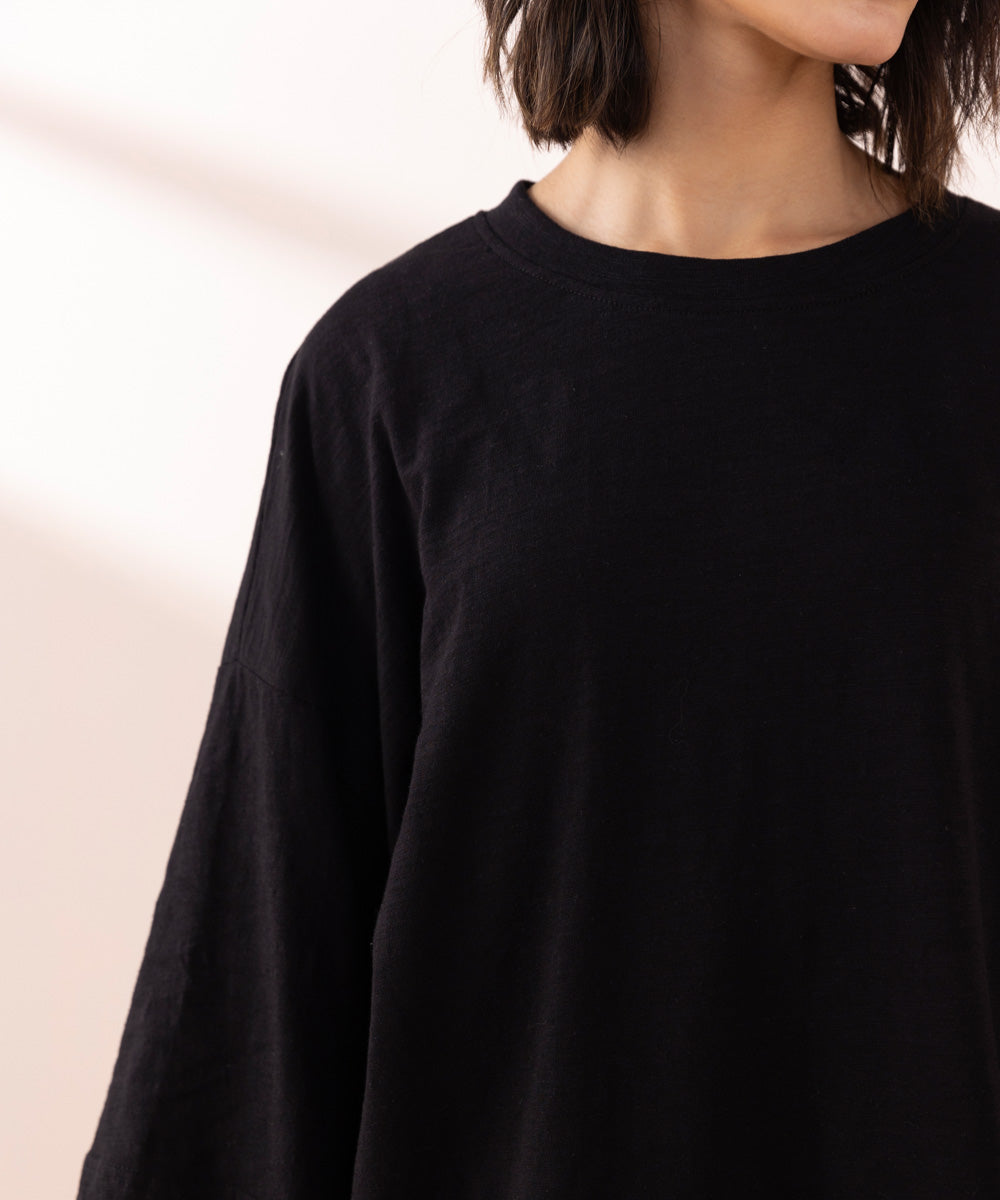 Women's Sleepwear Black  Oversized Shirt