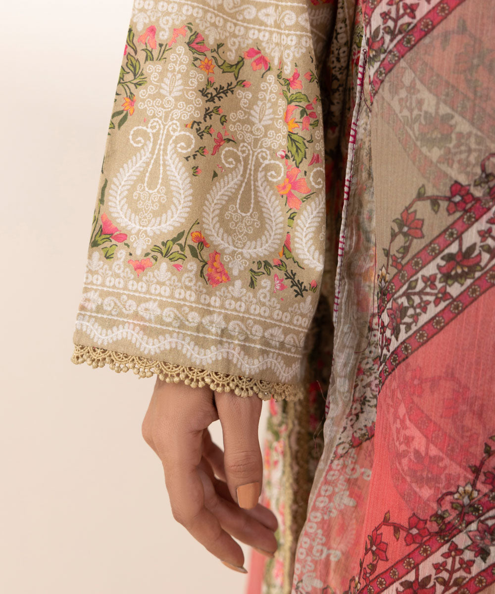 Women's Unstitched Lawn Printed Multi 3 Piece Suit