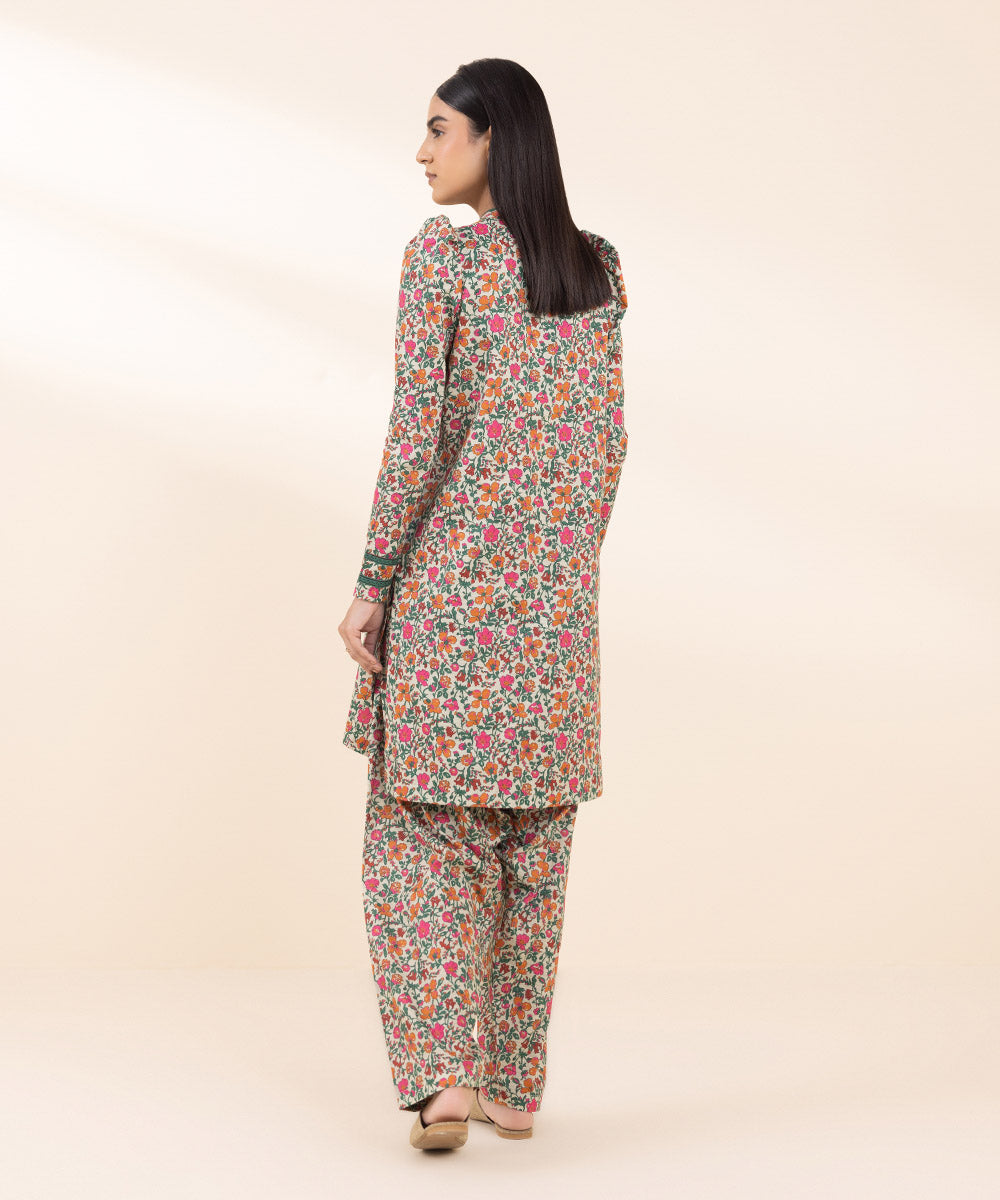 Women's Unstitched Khaddar Printed Multi 2 Piece Suit