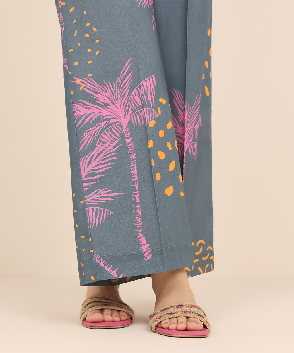 Women's RTW Cambric Grey Printed Culottes
