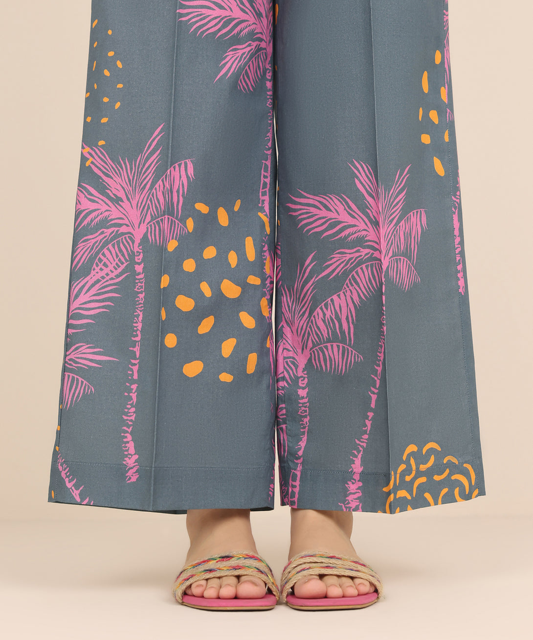 Women's RTW Cambric Grey Printed Culottes