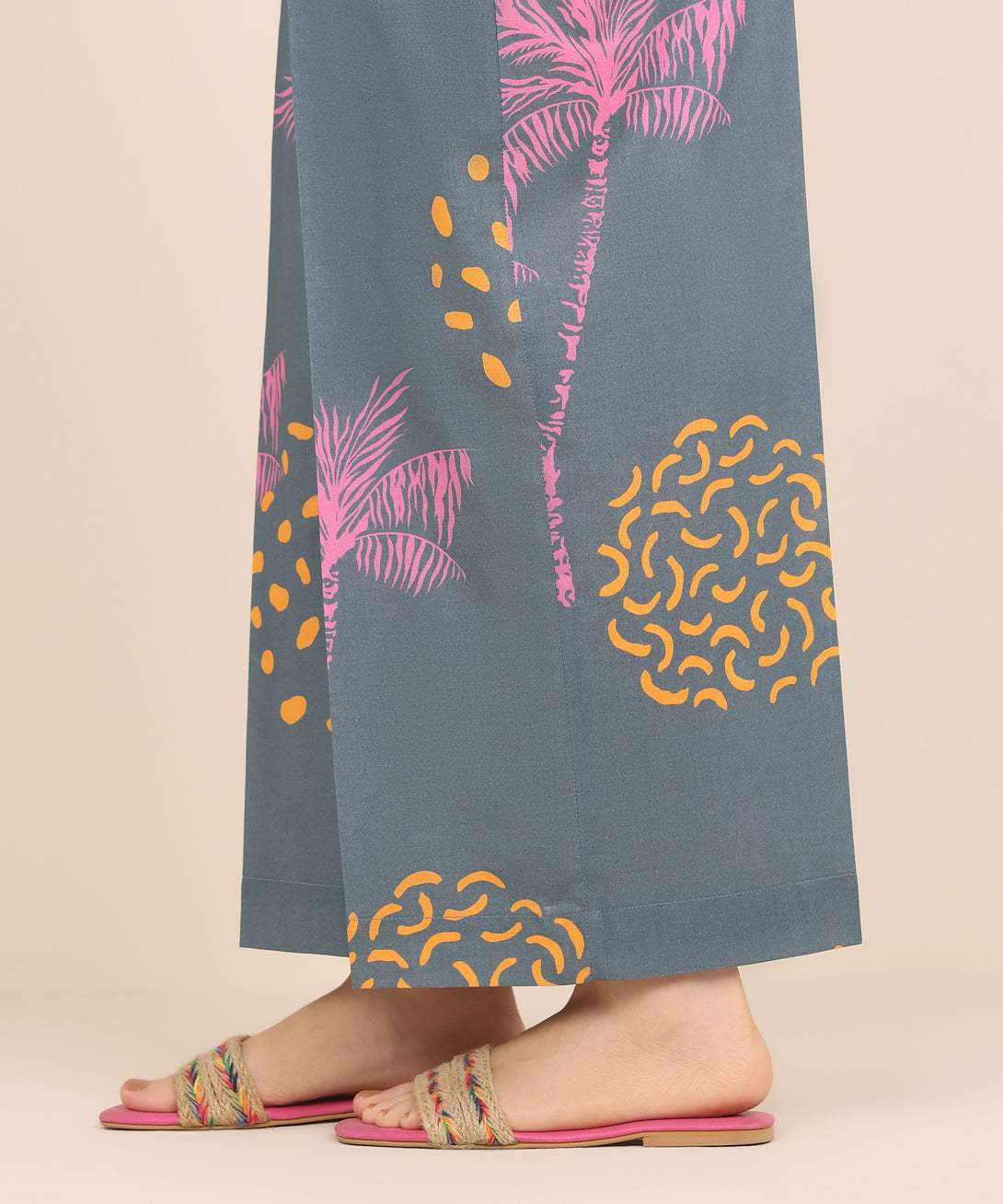 Women's RTW Cambric Grey Printed Culottes
