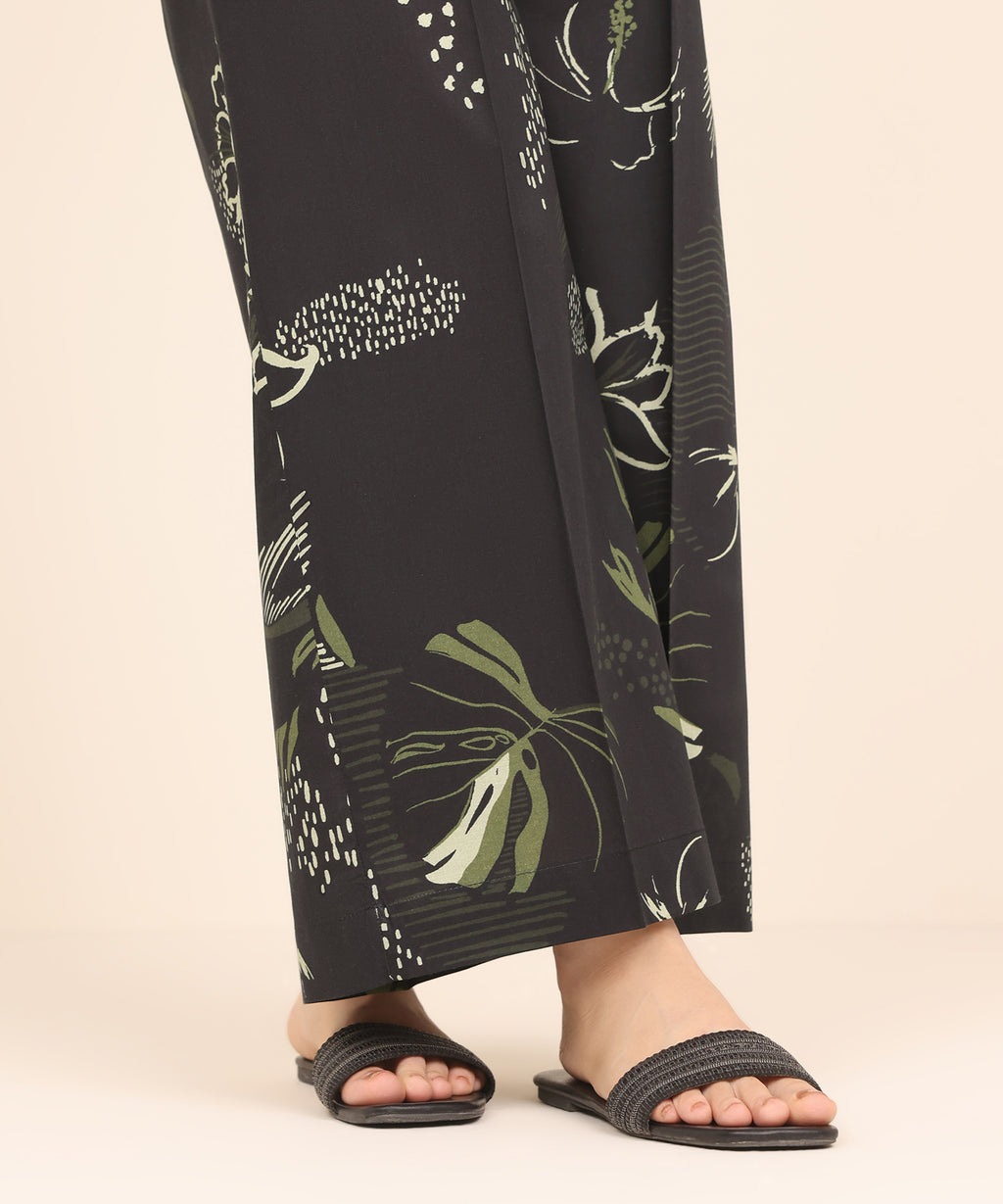 Women's RTW Cambric Black Printed Culottes