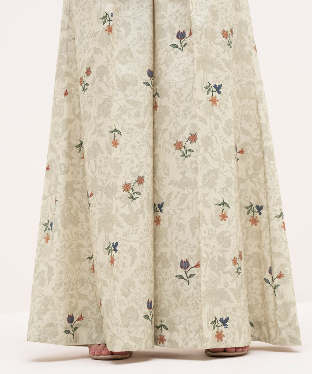 Cotton Viscose Flared Pants